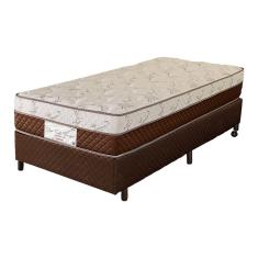 Cama Box Solteiro King (Box + Colchão) 96x203x61 Pro Soft Bamboo Prorelax Molas Ensacadas Pillow Top Turn Free - Marrom
