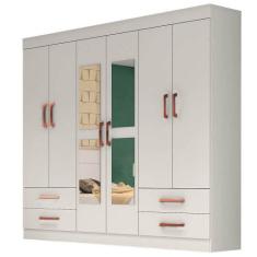 Guarda Roupa Hercules com 6 Portas 4 Gavetas e Espelho - carioca movei