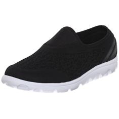 Propét Sapato Oxford feminino Travelactive Slip-On, Preto, 38