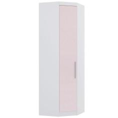 Guarda Roupa De Canto Diagonal Modulado 70cm 1 Porta Alpes Luciane Móveis Branco Pf Com Rosa Pf