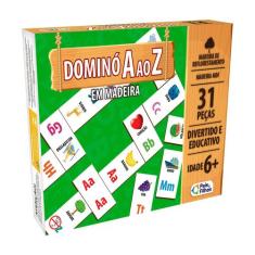 Jogo Educativo Dominó A ao Z 31 Peças Madeira Pais e Filhos