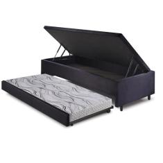 Bicama Box com Baú Solteiro 88x188 com Colchão Auxiliar Suede Preto - 