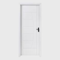 Kit Porta Pronta Maciça 214x87cm Eucalipto Esquerda Pm78 Solar Cruzeiro Portas Branco