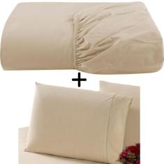 Lençol Mini Cama C/ Elástico + Fronha 70x50 Percal 200 Fios - INGRID B