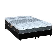 Cama Box King: Colchão Molas Castor Bonnel System Class + Base CRC Suede Black(193x203)