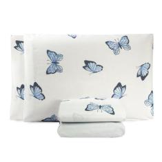 Jogo De Lençol King Essencialle 150 Fios 4 Peças - Borboletas Azuis - 