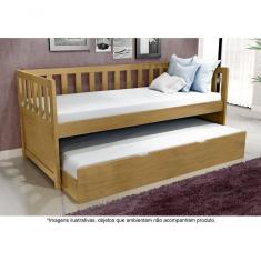 Bicama Solteiro Em Madeira Maciça Pérola Imbuia