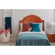 Cabeceira Solteiro Provençal Luxo Veludo Terracota