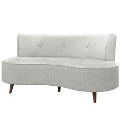 Sofá Chaise Living 2 Lugares 135cm para Sala Istambul K01 Linho Cinza - Lyam Decor