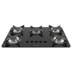 Cooktop Fogatti Safe Ferro Fundido 5 Bocas A Gas Preto Bivolt, Bivolt