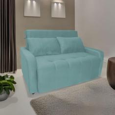 Sofá Cama 2 Lugares 138cm Amora New Cinza Matrix, Verde Agua