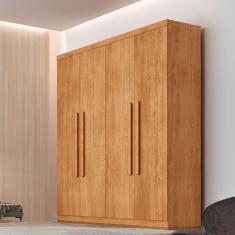 Guarda Roupa Casal Fenix 4 Portas 3 Gavetas Rufato Naturalle