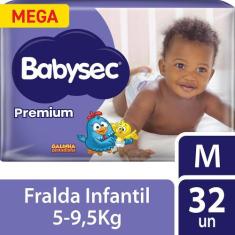 Fralda Babysec Premium Mega Tamanho M 32 Unidades, M, 32
