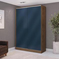 Guarda-Roupa 2 Portas de Correr 2 Gavetas Kappesberg Adapt Nogueira/Az