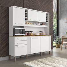 Armário de Cozinha 6 Portas 2 Gavetas Catar Sallêto Móveis - Branco