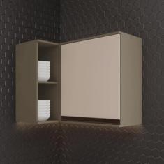 Armário Aéreo Canto Reto 1 Porta Aurora Duna/cristal