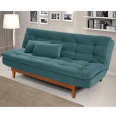 Sofá Cama Dubai Espresso Móveis Azul Turquesa