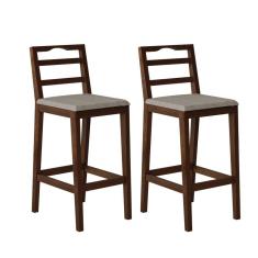 Conjunto 2 Banqueta Madeira Maciça Denver Capuccino