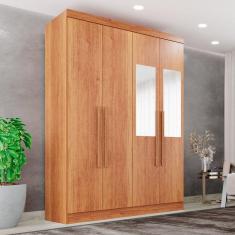 Guarda-Roupa Casal Com Espelho 4 Portas 2 Gavetas França Cinamomo
