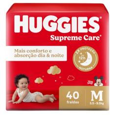 Huggies Supreme Care M - Fraldas, Tamanho M (5,5 a 9,5 kg)2, 40 Unidades