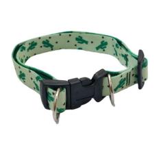 Coleira Para Cachorro Ajustável Verde Cactus - Única Mix, G