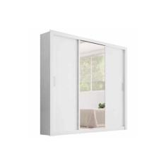 Guarda Roupas 3 Portas de Correr e 2 Gavetas c/ Espelho Residence Bran