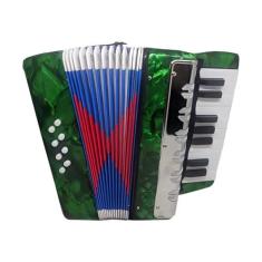 Acordeon Sanfona Infantil Semi Profissional 8 Baixos Verde - Genérico