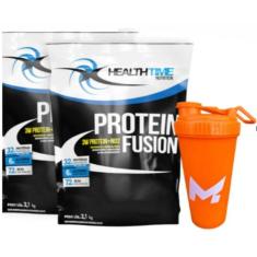 Whey protein fusion 3w 4,2kg healthtime (2 refis) + COQUETELEIRA 700ML