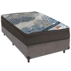 Cama Box Cinza E Colchão Iso Superpocket Molas Ensacadas Solteiro Ortobom