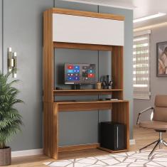 Escrivaninha Para Computador Viena 1 Porta Espresso Móveis Nogal-branco