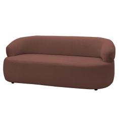 Sofá 3 Lugares Living Orgânico Sala De Estar 170cm Conka F05 Veludo Chocolate - Mpozenato