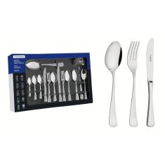 Faqueiro Tramontina Mônaco 101 Peças Aço Inox Com Detalhes No Cabo