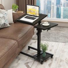 Suporte de mesa de laptop para cama, mesa de cabeceira portátil, mesa de cabeceira dobrável, dobrável, altura ajustável com rodas bloqueadas e mouse pad, sofá de escritório