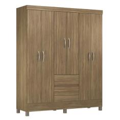 Guarda Roupa Casal Flash II 6 Portas e 2 Gavetas Amêndola - Demóbile, 