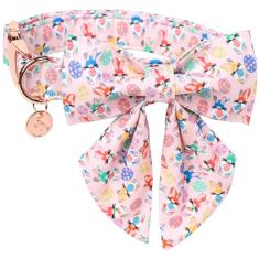 DOGWONG Coleira de cachorro para dia de páscoa - coleira de coelho fofo com laço, coleiras de algodão com fivela de metal para cães pequenos, médios e grandes