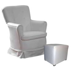 Poltrona de amamentação com balanço Aconchego com puff Canaã