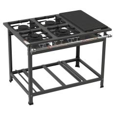 Fogão Industrial Itajobi 4 Bocas com 2 Bocas Duplas Baixa Pressão com Chapa Ativo P7