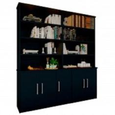 Estante de Livros Moderno MDF 191cmx210cm 5 Portas 8 Prateleiras - Fos