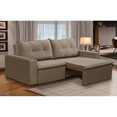 Sofá Retrátil 2 Lugares 1,80m Luna Suede Cappuccino Adonai Estofados