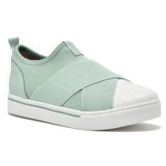 Tênis Feminino Casual Via Marte Slip On Elástico Verde