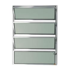 Janela Basculante de Alumínio 80x80cm com Vidro Boreal Anodizado Master Brimak Brilhante