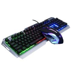 Kit De Teclado E Mouse Com Luz Impermeável Gamer Pc 3 Colo
