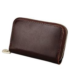 Bolsa de couro para cartão de crédito, porta-cartão de crédito, bolso para moedas, proteção RFID, B, Standard size