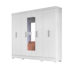 Guarda-roupa Casal Com Espelho Diplomata 8 Pt 4 Gv Branco