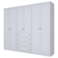 Guarda Roupa Casal 6 Portas Americano Branco - Henn