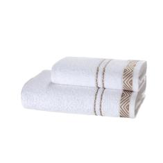 Jogo De Toalhas Döhler Jacquard Premium Listras Banho 2 Pçs