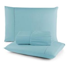 Kit Jogo de Lençol Casal 3 Peças Micropercal 400 Fios Toque Macio Supe