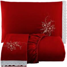 Jogo de Cama Lençol Queen Size Bordado com elástico 3 Peças - Nena Enx