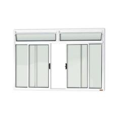 Janela Plus 4 Folhas com Bandeira Vidro Liso 120cm X 150cm Brimak