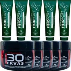 Revenda Atacado 5 Gel 30 Ervas Power 300g + 5 Pomada Massageadora Fisi